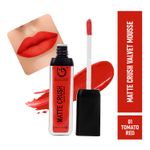 Buy Matt look Matte Crush Velvet Mousse Lipstick, Tomato Red (10ml) - Purplle