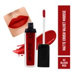 Buy Matt look Matte Crush Velvet Mousse Lipstick, Blood Red (10ml) - Purplle