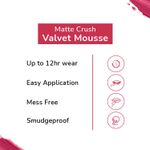 Buy Matt look Matte Crush Velvet Mousse Lipstick, Dark Magenta (10ml) - Purplle