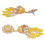 Buy Crunchy Fashion Gold-Plated Enamel Meenakari Floral Kundan Yellow Pearl Jhumka Jhumki Earrings - RAE1752 - Purplle