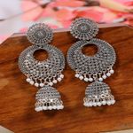 Buy Crunchy Fashion Traditional Oxidised Long Chandbali Jhumka Jhumki Earrings - RAE2071 - Purplle