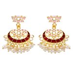 Buy Crunchy Fashion Traditional Ethnic Beautiful Moon Design Chandbali Necklace with Earring & Maang Tika RAS - RAS0361 - Purplle