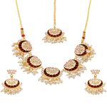 Buy Crunchy Fashion Traditional Ethnic Beautiful Moon Design Chandbali Necklace with Earring & Maang Tika RAS - RAS0361 - Purplle