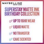 Buy Maybelline New York Super Stay Matte Ink Liquid Lipstick, 390 Life of the Party | Birthday Collection | 16 HR, Long Lasting Lipstick - Purplle