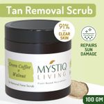 Buy Mystiq Living Specials - Green Coffee Blemish Clear - Face Scrub | De Tan, Dark Spot Removal , Anti Pigmentation, Skin Brightening & Glowing Skin | With Oatmeal & Turmeric | Ayurvedic Formulation - 100 GM - Purplle