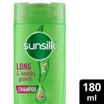 Buy Sunsilk Long and Healthy Growth Shampoo With Biotin, Milk Protein and Argan Oil For Healthy Looking and Long hair, 180 ml - Purplle