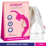Buy GynoCup Reusable Menstrual Cup for Women| | Large Size with Pouch |Transparent Color| 100% Medical Grade Silicone | Wearable Upto 12 hours | No leakage | Ultra Soft, Odour & Rash free | FDA Approved - Purplle