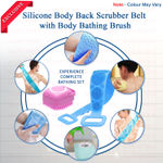 Buy Majestique Silicone Bath Belt with Dispenser Bath Brush, Easy to a Clean, Bathing Loofah - Color May Vary - Purplle