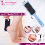 Buy Majestique Large Double-Sided Foot Scrubber Set with Nail Filer, Hard Skin Removal for Wet and Dry Feet Cleaner - 3Pcs/Multicolor - Purplle