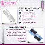 Buy Majestique Large Double-Sided Foot Scrubber Set with Nail Filer, Hard Skin Removal for Wet and Dry Feet Cleaner - 3Pcs/Multicolor - Purplle