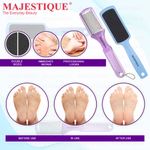 Buy Majestique Pedicure Double-Sided Foot Scrubber, Feet Scraper Foot File Tools for Wet and Dry Feet - Color May Vary 2 Pcs - Purplle