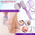 Buy Majestique Pedicure Double-Sided Foot Scrubber, Feet Scraper Foot File Tools for Wet and Dry Feet - Color May Vary 2 Pcs - Purplle