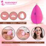 Buy Majestique 6-Piece Mini Beauty Blender Makeup Sponge Set | Flawless Coverage for Liquid Foundation | Latex-Free for Eye, Face Sponges - 6Pcs/Multicolor - Purplle