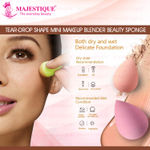 Buy Majestique 6-Piece Mini Beauty Blender Makeup Sponge Set | Flawless Coverage for Liquid Foundation | Latex-Free for Eye, Face Sponges - 6Pcs/Multicolor - Purplle