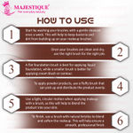 Buy Majestique 3Pcs Makeup Brush Set | Contour, Foundation Brush and Eye Brow Brush | Soft, Synthetic Bristles - Purplle