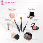 Buy Majestique 3Pcs Makeup Brush Set | Contour, Foundation Brush and Eye Brow Brush | Soft, Synthetic Bristles - Purplle
