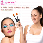 Buy Majestique 3Pcs Makeup Brush Set | Contour, Foundation Brush and Eye Brow Brush | Soft, Synthetic Bristles - Purplle