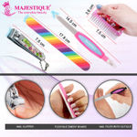 Buy Majestique 4Pcs Nail Care Set - Nail Filer, Nail Cutter and Brush for Manicure & Pedicure - Multicolor - Purplle