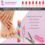 Buy Majestique 4Pcs Nail Care Set - Nail Filer, Nail Cutter and Brush for Manicure & Pedicure - Multicolor - Purplle