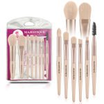 Buy Majestique Luxe Makeup Brush Set | Dense, High-quality Synthetic Hair | Face and Eye Makeup Brush | Lightweight with Carry Pouch - 8Pcs/Multicolor - Purplle
