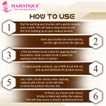 Buy Majestique Luxe Makeup Brush Set | Dense, High-quality Synthetic Hair | Face and Eye Makeup Brush | Lightweight with Carry Pouch - 8Pcs/Multicolor - Purplle