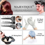 Buy Majestique 6-Piece Hair Dye Brush Coloring Kit with Brush, Tinting Bowl, Coloring Cape, and Gloves for Hair Dyeing and Bleaching - Purplle