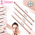 Buy Majestique Blackhead Remover Kit, Stainless Steel Proper Pimple Remover Tool for Nose Face and White Head Remover - 4 Pcs/1 Box - Purplle