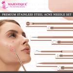 Buy Majestique Blackhead Remover Kit, Stainless Steel Proper Pimple Remover Tool for Nose Face and White Head Remover - 4 Pcs/1 Box - Purplle