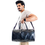 Buy Man Arden "The Bold & Brazen" PVC Leather Travel Single Tone Duffle Bag for Weekend Trip, Cabin Luggage, Gym & Sports (Black) - Purplle