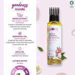 Buy Plum Onion and Bhringraj Hair Growth Oil with Curry Leaf and Amla Oils | For All Hair Types| Sulphate-Free | Paraben-Free | 100% Vegan | Promotes Growth, Strengthens Hair Fibre 100 ml - Purplle