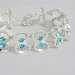 Buy Estele Women Silver-Toned Blue Handcrafted Silver-Plated Link Bracelet - Purplle