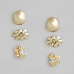 Buy Estele Gold-Toned White Contemporary Studs Earrings - Purplle