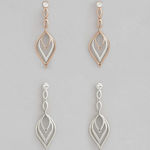 Buy Estele Gold-Toned White Contemporary Drop Earrings - Purplle