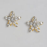 Buy Estele Gold-Toned White Contemporary Studs Earrings - Purplle