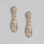 Buy Estele Rose Gold White Contemporary Drop Earrings - Purplle