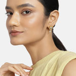 Buy Estele Gold-Toned White Contemporary Drop Earrings - Purplle