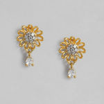 Buy Estele Gold-Toned White Contemporary Drop Earrings - Purplle