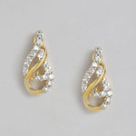 Buy Estele Gold-Toned White Contemporary Drop Earrings - Purplle