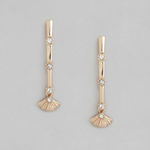 Buy Estele Rose Gold White Contemporary Drop Earrings - Purplle