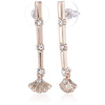 Buy Estele Rose Gold White Contemporary Drop Earrings - Purplle