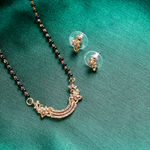 Buy Estele Women Gold Plated CZ Floret Wave Shaped Mangalsutra Necklace Set - Purplle