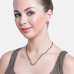 Buy Estele Women Gold Plated CZ Floret Wave Shaped Mangalsutra Necklace Set - Purplle