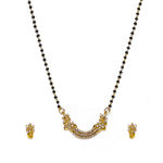 Buy Estele Women Gold Plated CZ Floret Wave Shaped Mangalsutra Necklace Set - Purplle