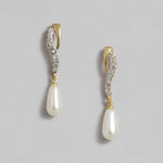 Buy Estele Women Gold Plated Pearl Drop Chain Necklace Set - Purplle