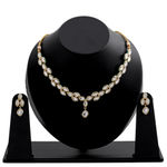 Buy Estele Gold Plated Traditional Kundan Sparkling Leaf Necklace Set for Women - Purplle