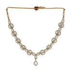 Buy Estele Gold Plated Traditional Kundan Sparkling Leaf Necklace Set for Women - Purplle