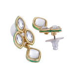 Buy Estele Gold Plated Traditional Kundan Sparkling Leaf Necklace Set for Women - Purplle