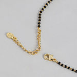 Buy Estele Women Gold Rhodium Plated Black Leaflet Textured Mangalsutra Necklace - Purplle