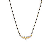 Buy Estele Women Gold Rhodium Plated Black Leaflet Textured Mangalsutra Necklace - Purplle