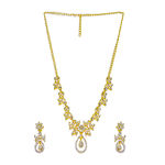 Buy Estele Gold Plated Floral Designer Jewellery Set with Austrian Crystals for Women - Purplle